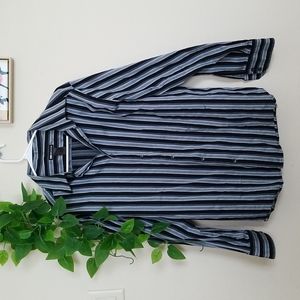 Claiborne Large Men's Button Down Striped Shirt